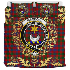 MacColl Ancient Tartan Crest Bedding Set - Golden Thistle Style