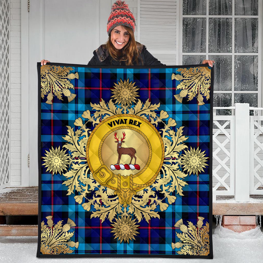 MacCorquodale Tartan Crest Premium Quilt - Gold Thistle Style