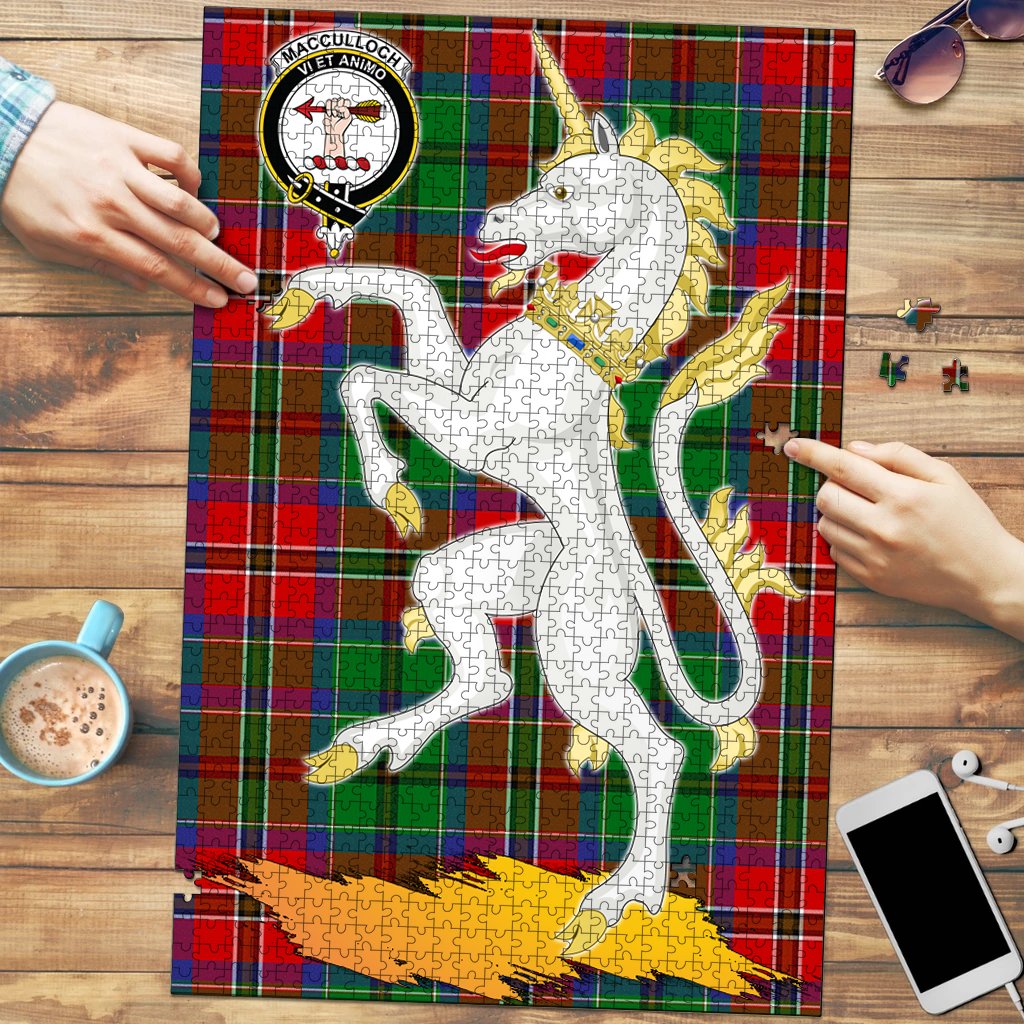 MacCulloch Tartan Crest Unicorn Scotland Jigsaw Puzzles