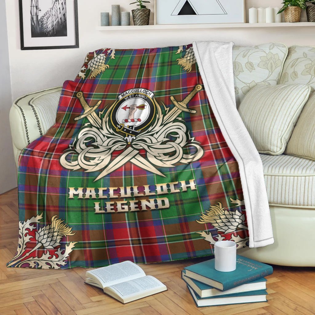 MacCulloch Tartan Gold Courage Symbol Blanket