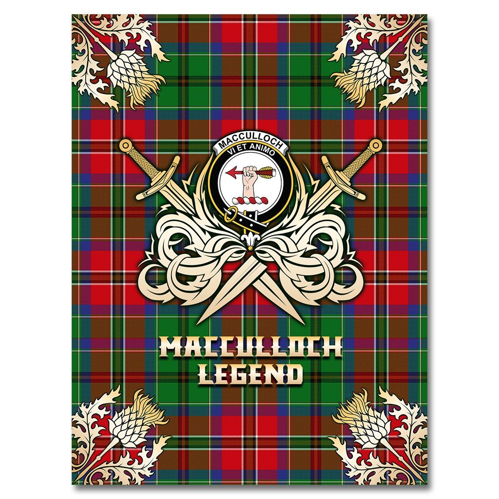 MacCulloch Tartan Gold Courage Symbol Blanket