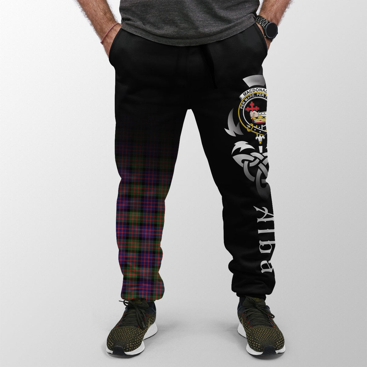 MacDonald Modern Tartan Crest Jogger Sweatpants - Alba Celtic Style