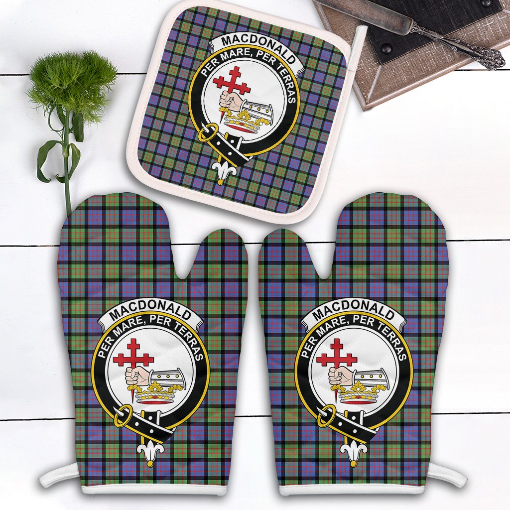 MacDonald Ancient Tartan Crest Oven Mitt And Pot Holder (2 Oven Mitts + 1 Pot Holder)