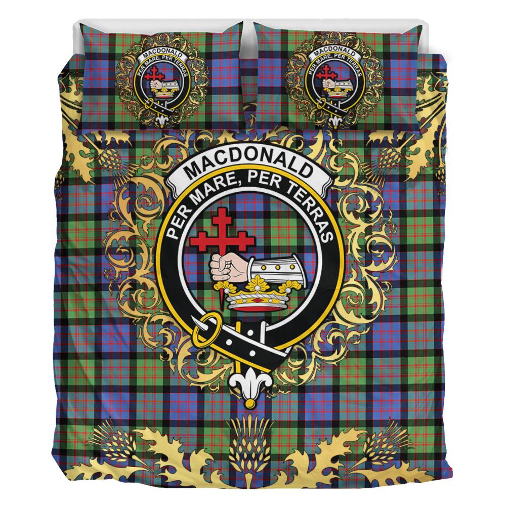MacDonald Ancient Tartan Crest Bedding Set - Golden Thistle Style