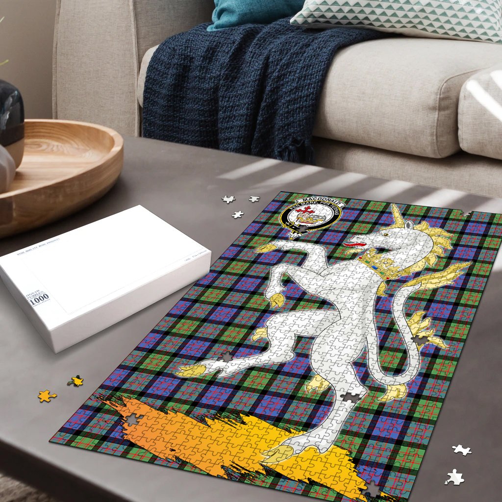 MacDonald Ancient Tartan Crest Unicorn Scotland Jigsaw Puzzles