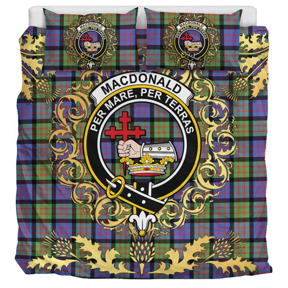 MacDonald Ancient Tartan Crest Bedding Set - Golden Thistle Style