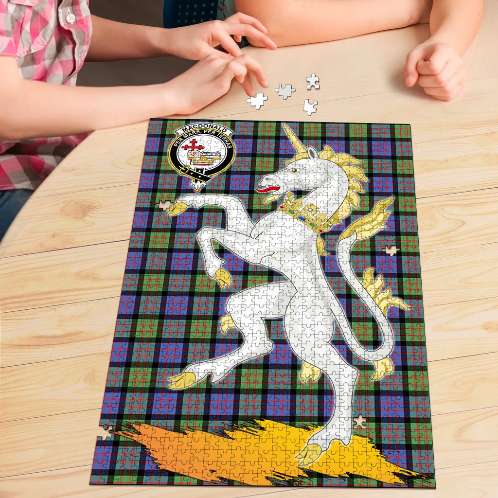 MacDonald Ancient Tartan Crest Unicorn Scotland Jigsaw Puzzles