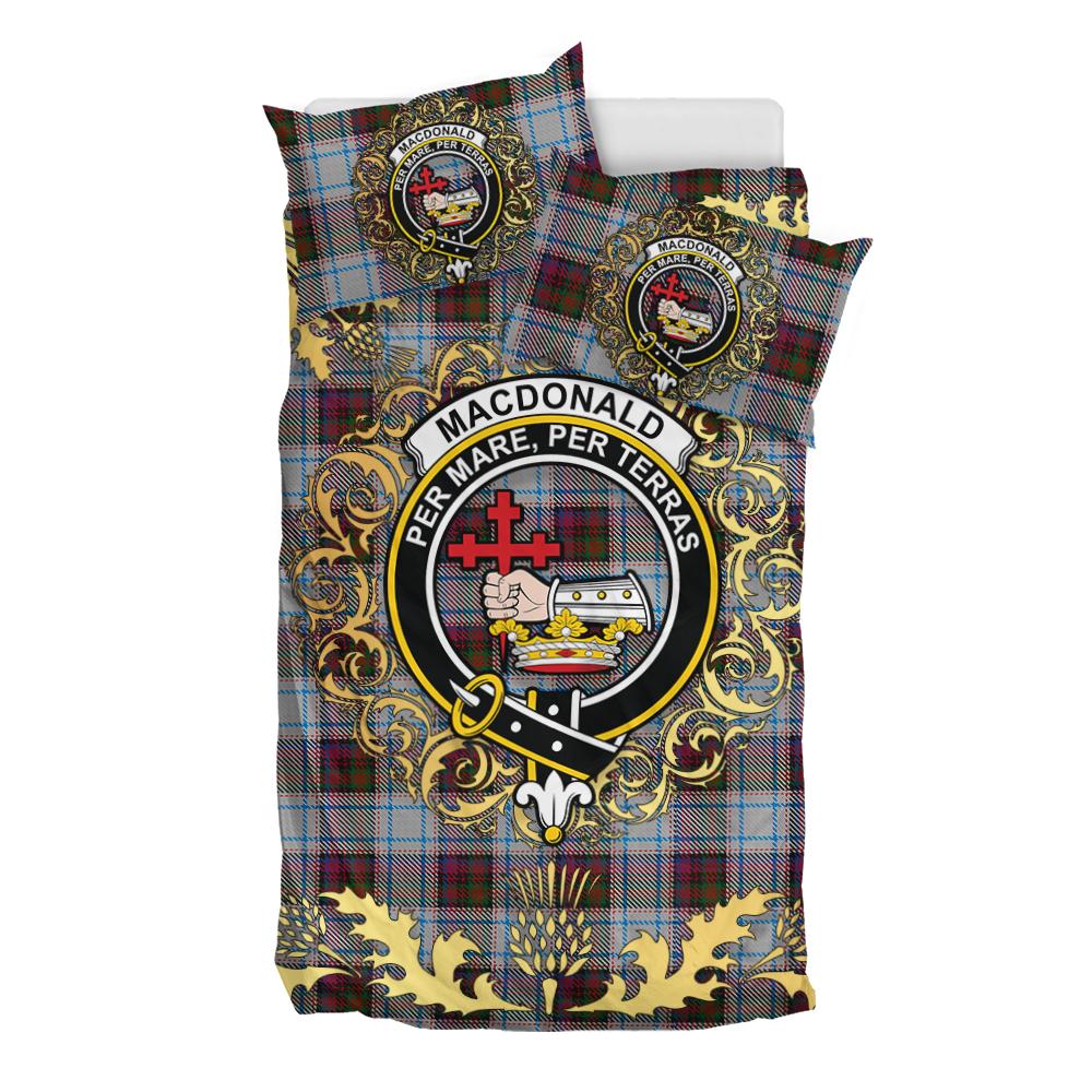 MacDonald Dress 02 Tartan Crest Bedding Set - Golden Thistle Style