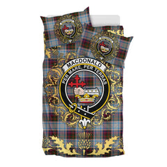 MacDonald Dress 02 Tartan Crest Bedding Set - Golden Thistle Style