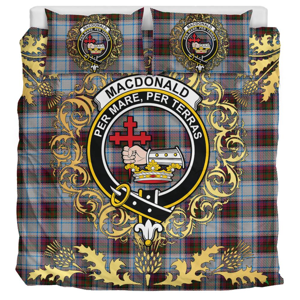 MacDonald Dress 02 Tartan Crest Bedding Set - Golden Thistle Style