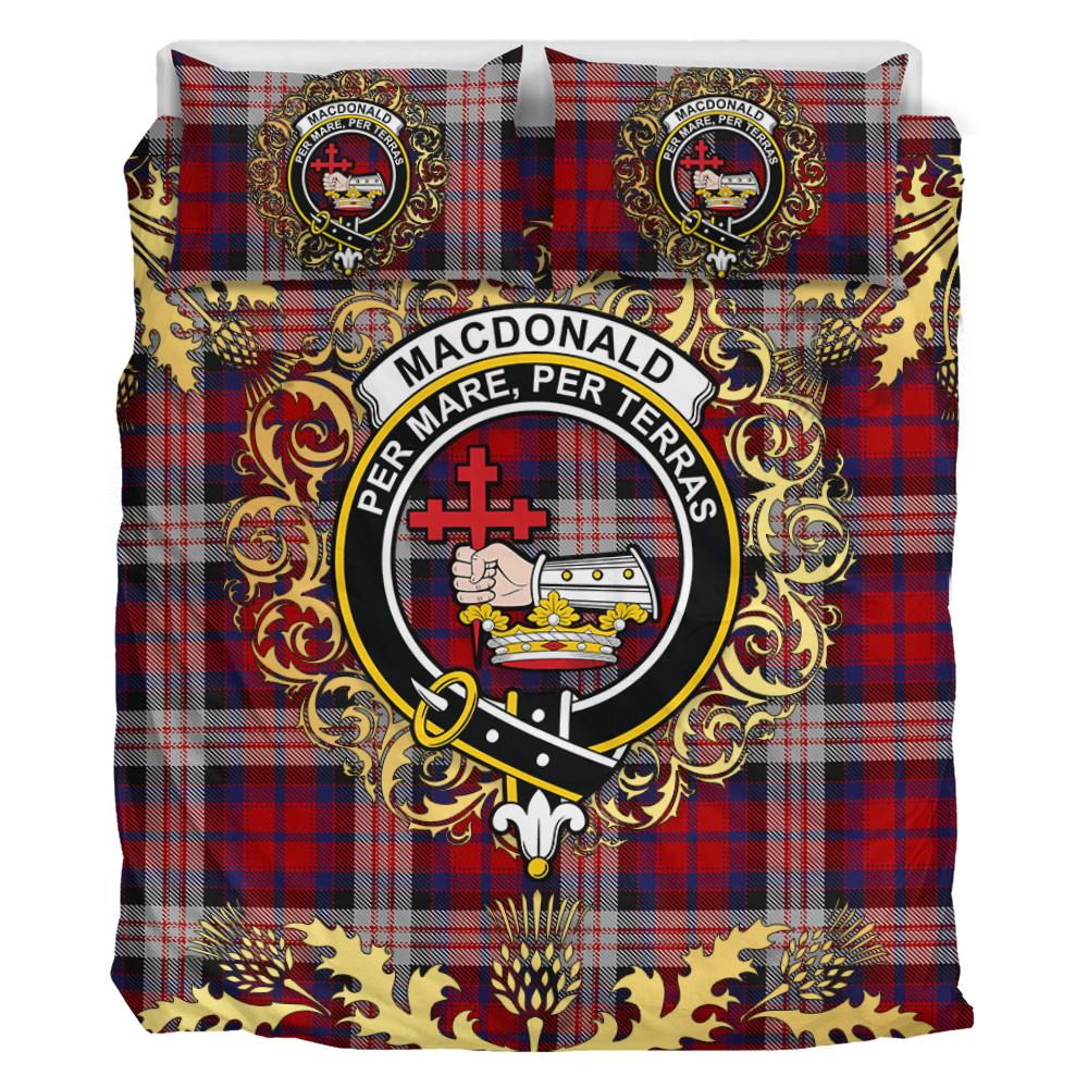 MacDonald Dress Irish Tartan Crest Bedding Set - Golden Thistle Style