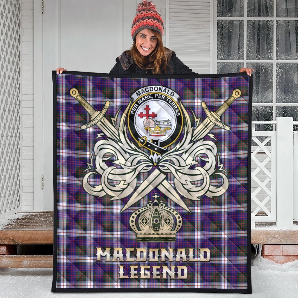 MacDonald Dress Modern Tartan Crest Legend Gold Royal Premium Quilt