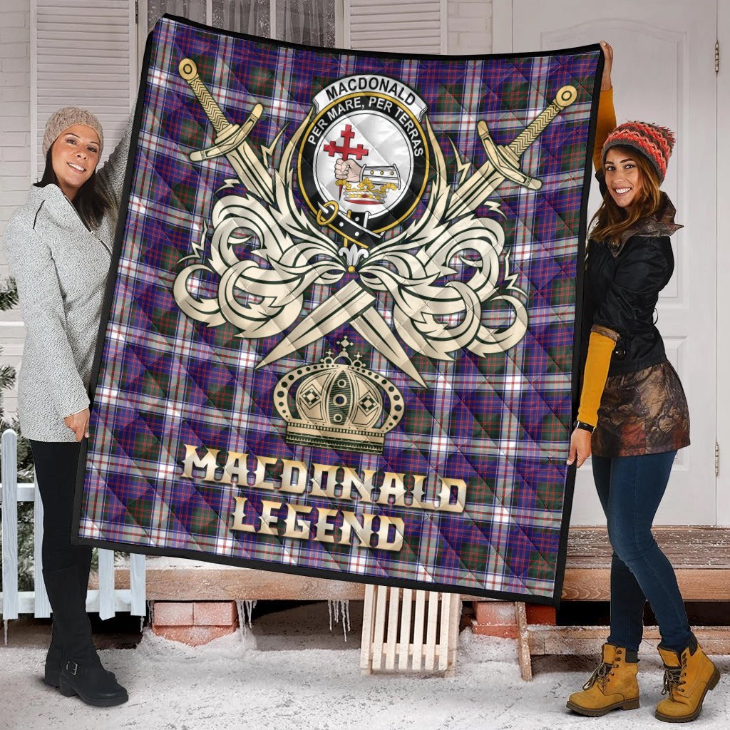 MacDonald Dress Modern Tartan Crest Legend Gold Royal Premium Quilt