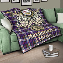 MacDonald Dress Modern Tartan Crest Legend Gold Royal Premium Quilt