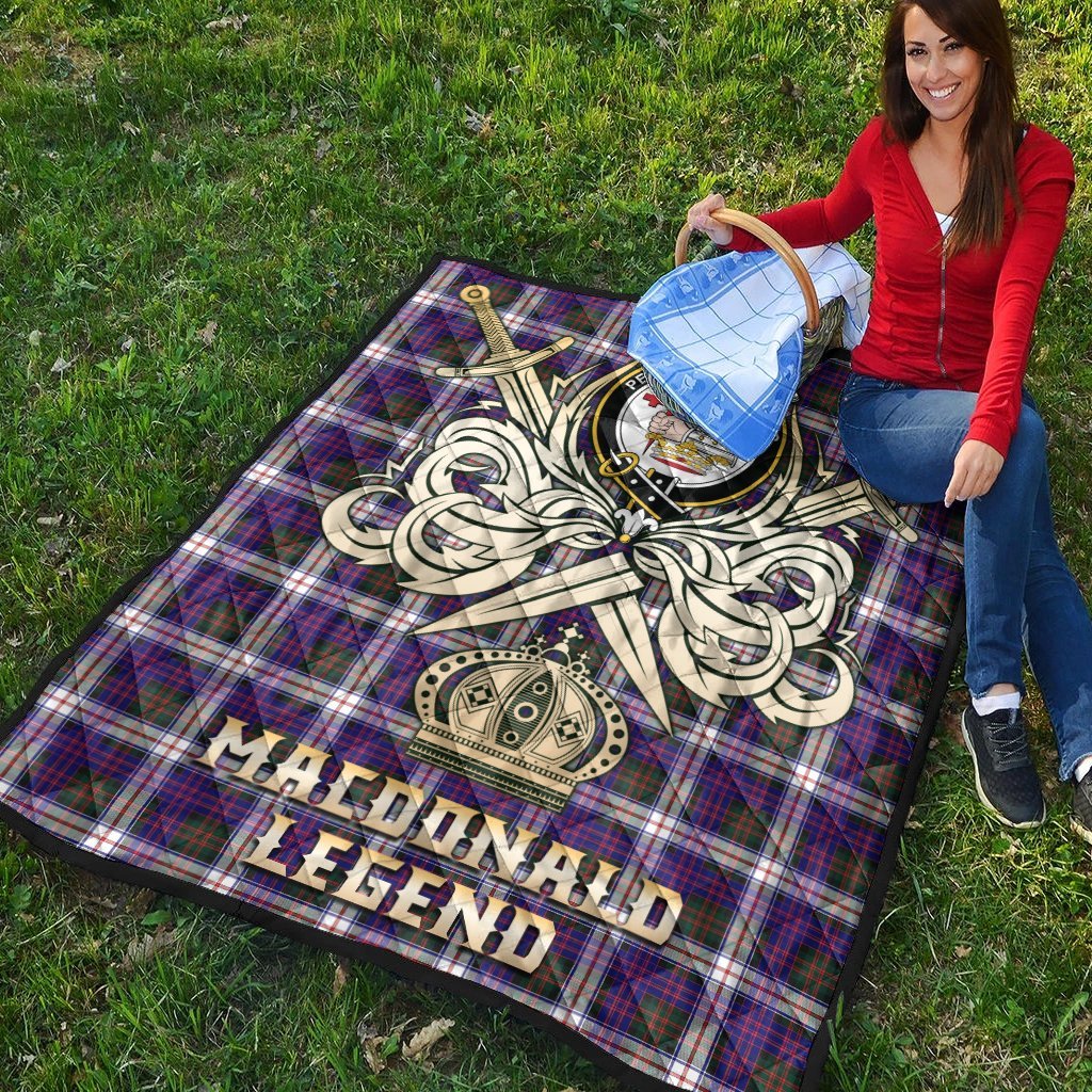 MacDonald Dress Modern Tartan Crest Legend Gold Royal Premium Quilt