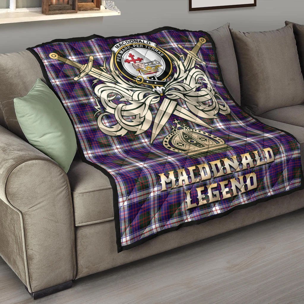 MacDonald Dress Modern Tartan Crest Legend Gold Royal Premium Quilt