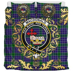 MacDonald Lord of the Isles Hunting 02 Tartan Crest Bedding Set - Golden Thistle Style