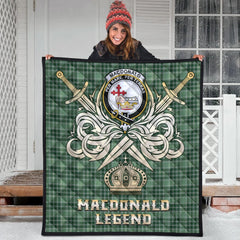 MacDonald Lord of the Isles Hunting Tartan Crest Legend Gold Royal Premium Quilt
