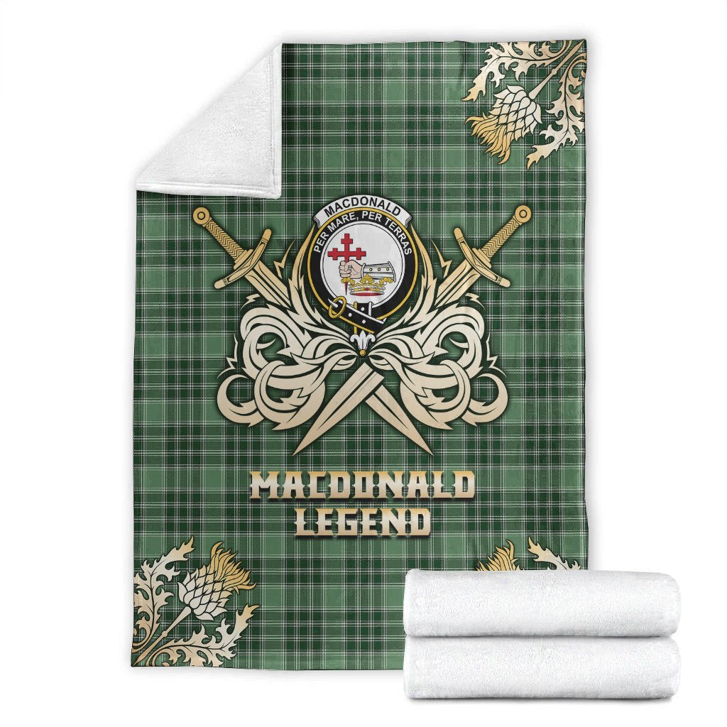 MacDonald Lord of the Isles Hunting Tartan Gold Courage Symbol Blanket