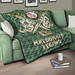 MacDonald Lord of the Isles Hunting Tartan Crest Legend Gold Royal Premium Quilt