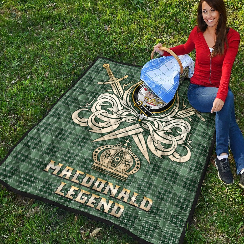 MacDonald Lord of the Isles Hunting Tartan Crest Legend Gold Royal Premium Quilt