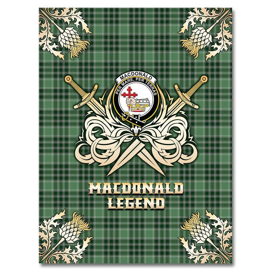 MacDonald Lord of the Isles Hunting Tartan Gold Courage Symbol Blanket