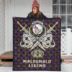 MacDonald Modern Tartan Crest Legend Gold Royal Premium Quilt