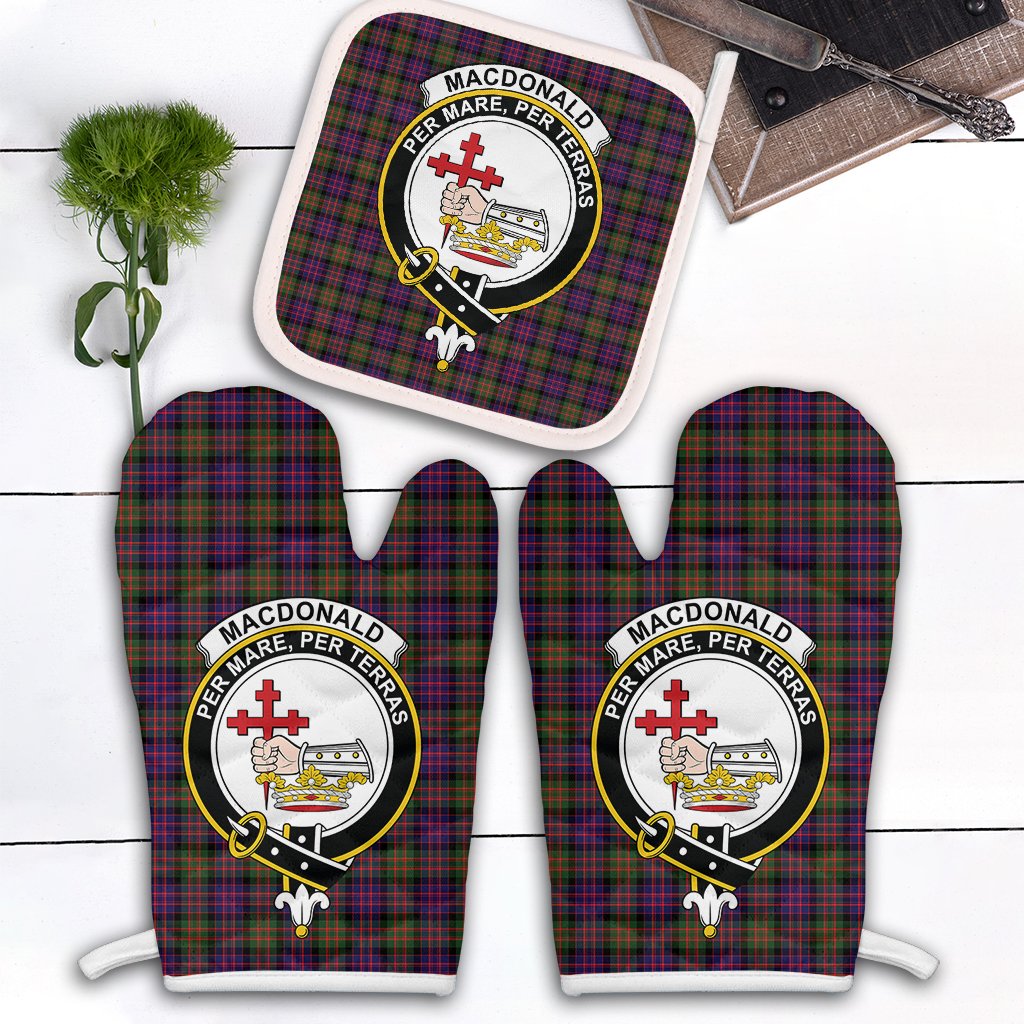 MacDonald Modern Tartan Crest Oven Mitt And Pot Holder (2 Oven Mitts + 1 Pot Holder)