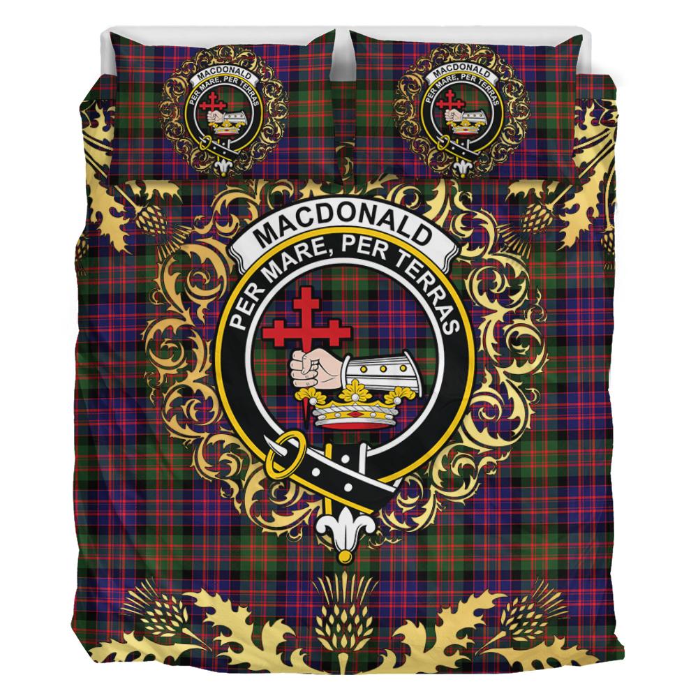 MacDonald Modern Tartan Crest Bedding Set - Golden Thistle Style