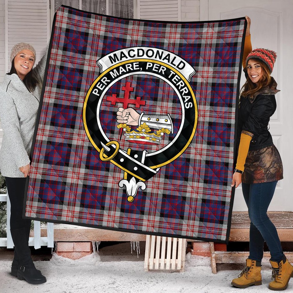MacDonald Pattern of Plaids Tartan Crest Quilt