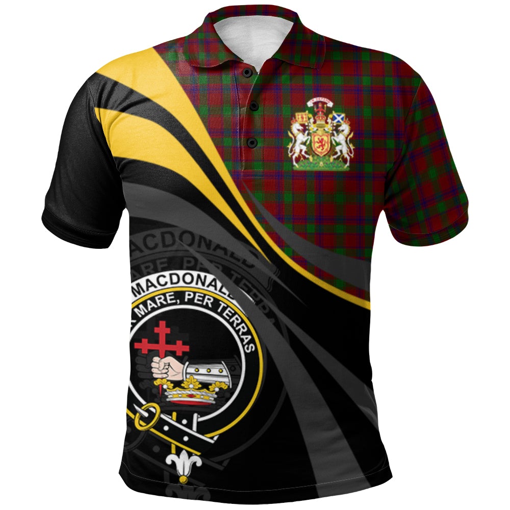 MacDonald of Aird and Valley Tartan Polo Shirt - Royal Coat Of Arms Style