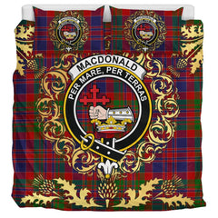MacDonald of Boisdale Tartan Crest Bedding Set - Golden Thistle Style