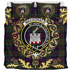 MacDonald of Clanranald 02 Tartan Crest Bedding Set - Golden Thistle Style