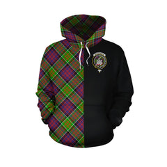 MacDonald of Clanranald Tartan Hoodie Half of Me - Cross Style
