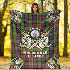 MacDonald of Clanranald Tartan Gold Courage Symbol Blanket