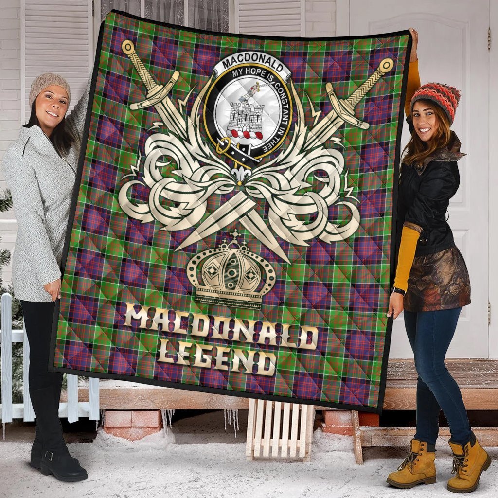 MacDonald of Clanranald Tartan Crest Legend Gold Royal Premium Quilt