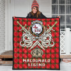MacDonald of Sleat Tartan Crest Legend Gold Royal Premium Quilt