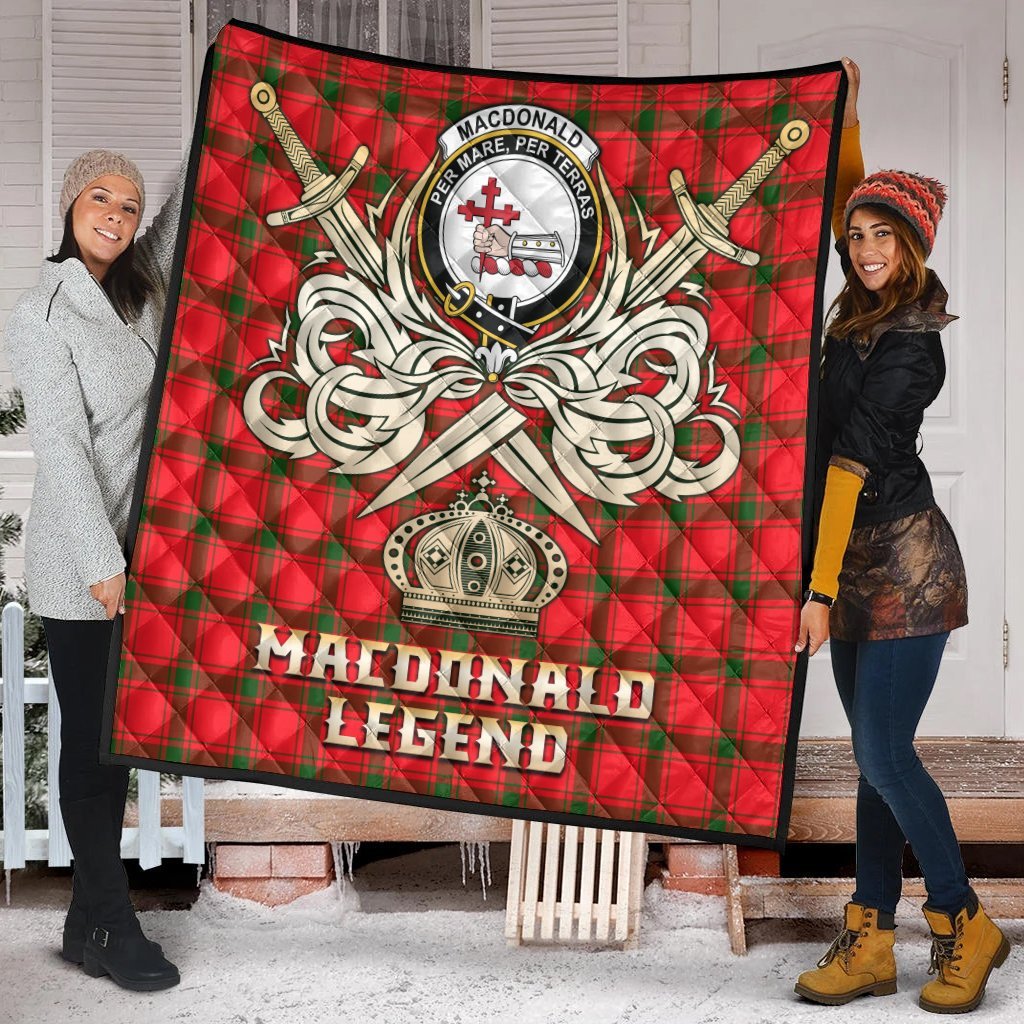 MacDonald of Sleat Tartan Crest Legend Gold Royal Premium Quilt