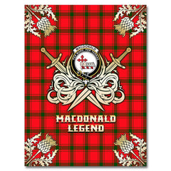 MacDonald of Sleat Tartan Gold Courage Symbol Blanket