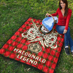 MacDonald of Sleat Tartan Crest Legend Gold Royal Premium Quilt