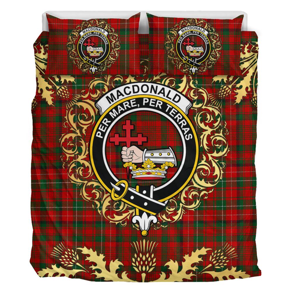 MacDonald of Staffa 01 Tartan Crest Bedding Set - Golden Thistle Style