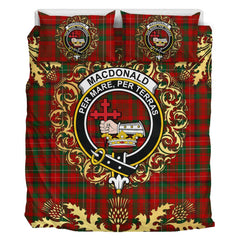 MacDonald of Staffa 01 Tartan Crest Bedding Set - Golden Thistle Style