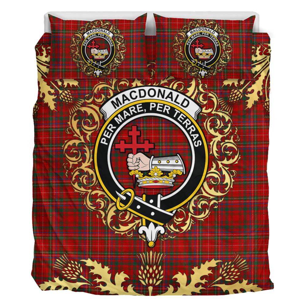 MacDonald of Staffa 02 Tartan Crest Bedding Set - Golden Thistle Style