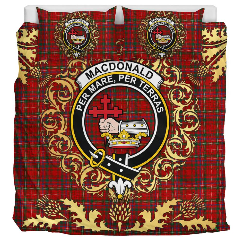 MacDonald of Staffa 02 Tartan Crest Bedding Set - Golden Thistle Style