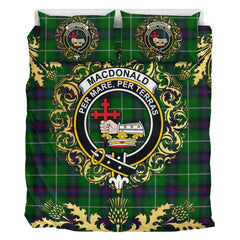 MacDonald of The Isles Tartan Crest Bedding Set - Golden Thistle Style