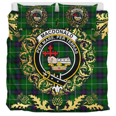 MacDonald of The Isles Tartan Crest Bedding Set - Golden Thistle Style
