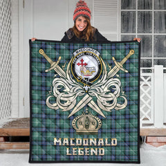 MacDonald of the Isles Hunting Ancient Tartan Crest Legend Gold Royal Premium Quilt