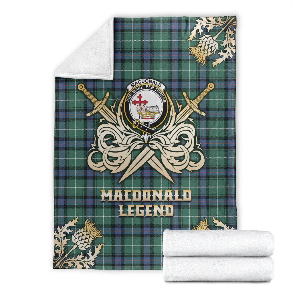MacDonald of the Isles Hunting Ancient Tartan Gold Courage Symbol Blanket