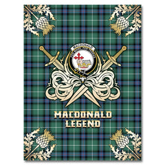 MacDonald of the Isles Hunting Ancient Tartan Gold Courage Symbol Blanket