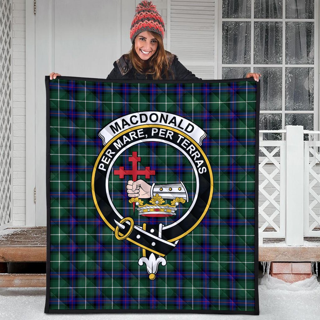 Macdonald of the Isles Hunting Family Modern Tartan Crest Quilt